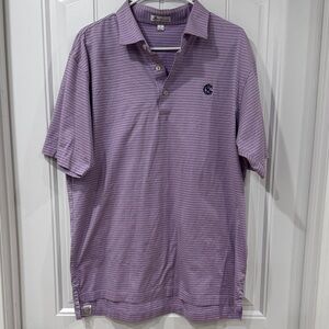 EUC Peter Millar Lavender Striped Polo Shirt